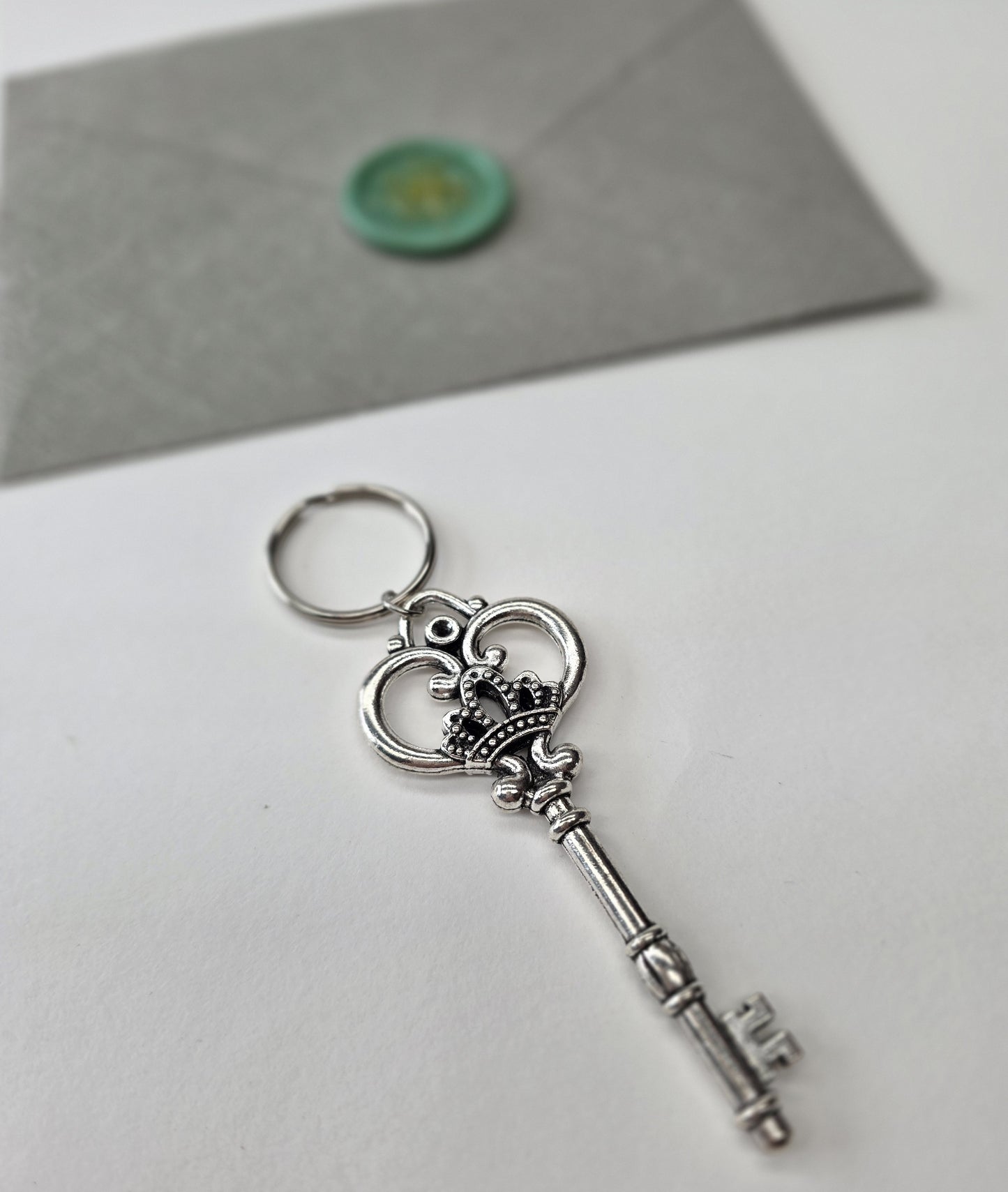 Silver crown keychain