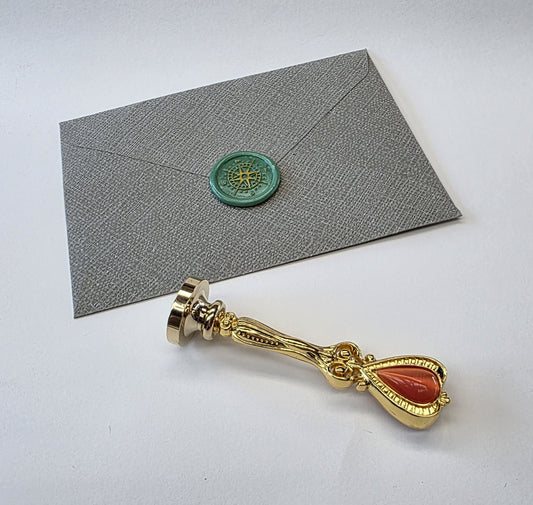Gold and red handle